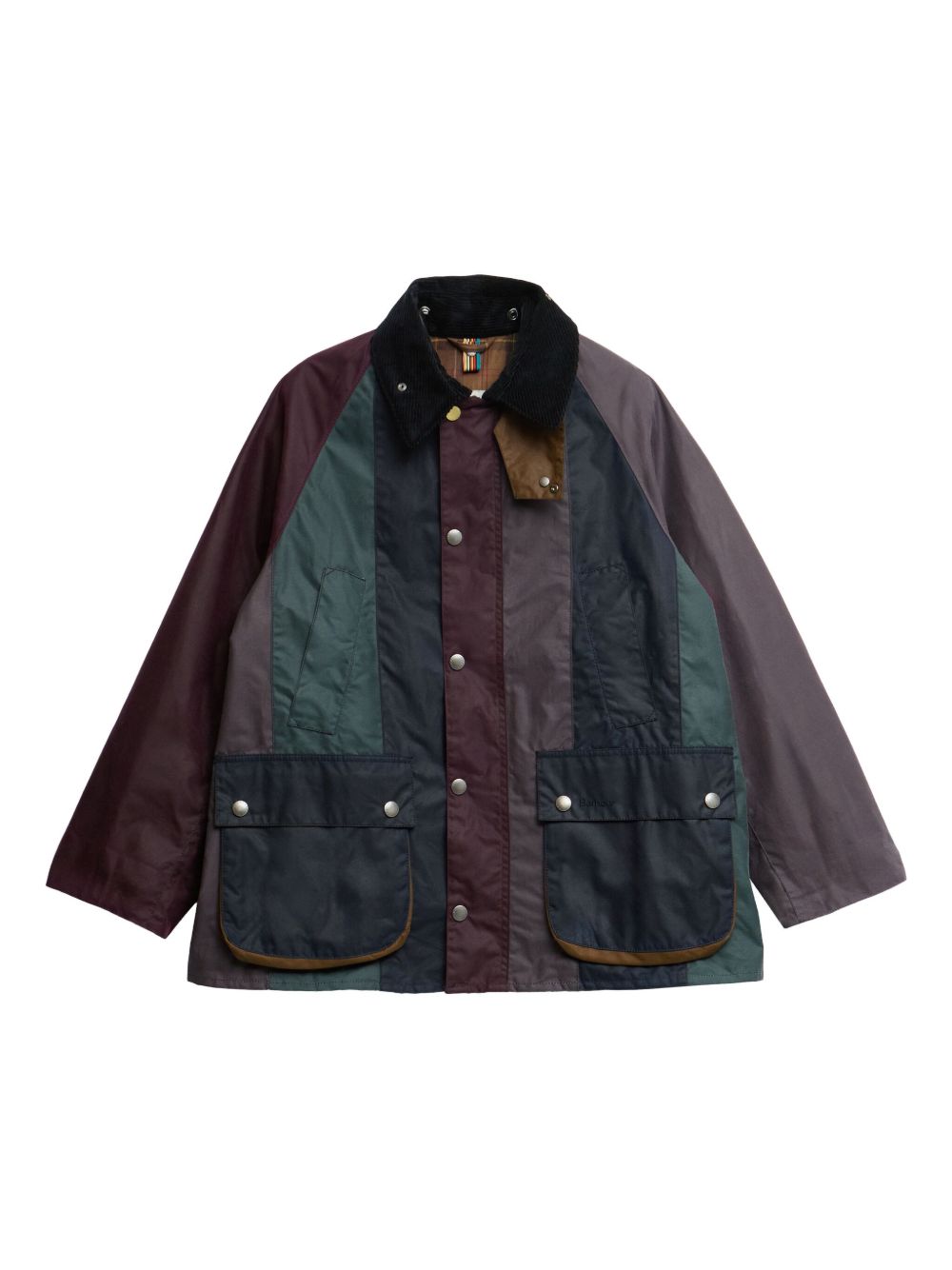 corduroy-collar patchwork jacket