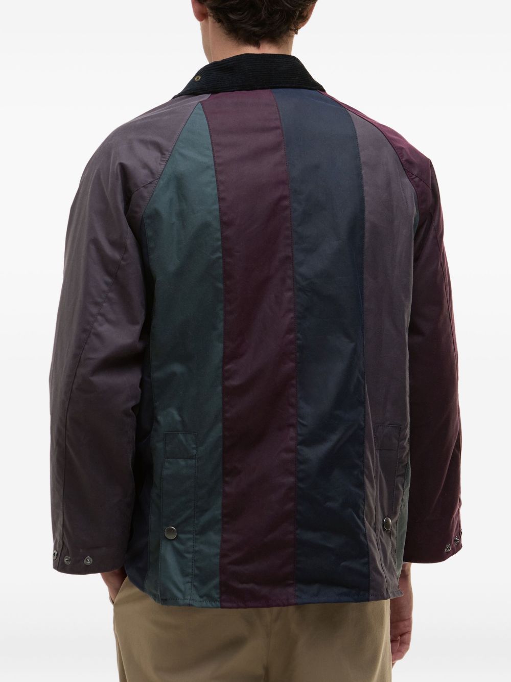 corduroy-collar patchwork jacket