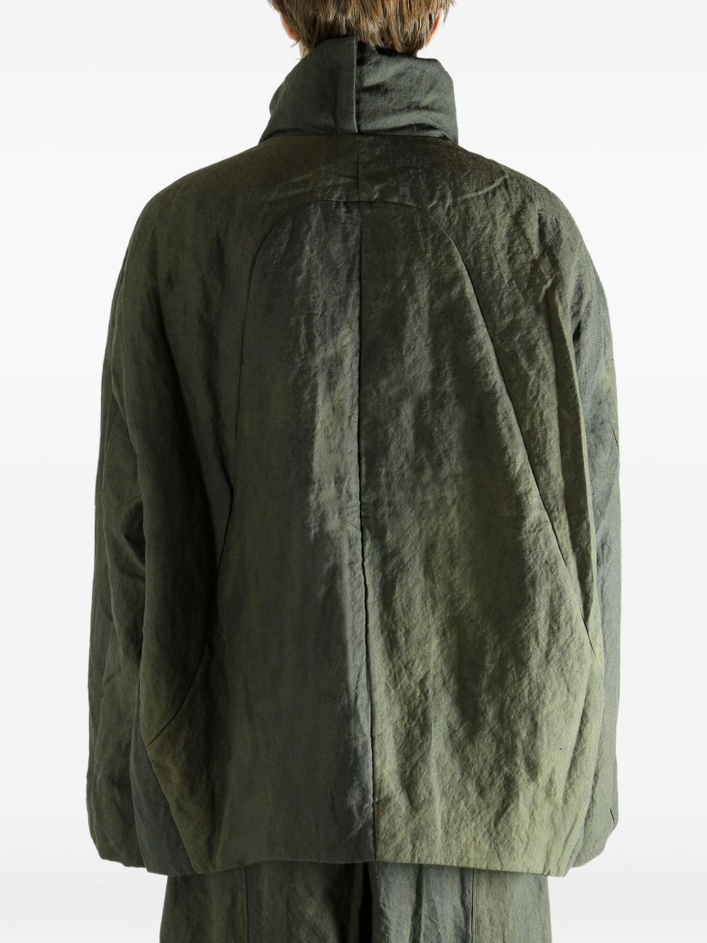 buttoned funnel-neck jacket