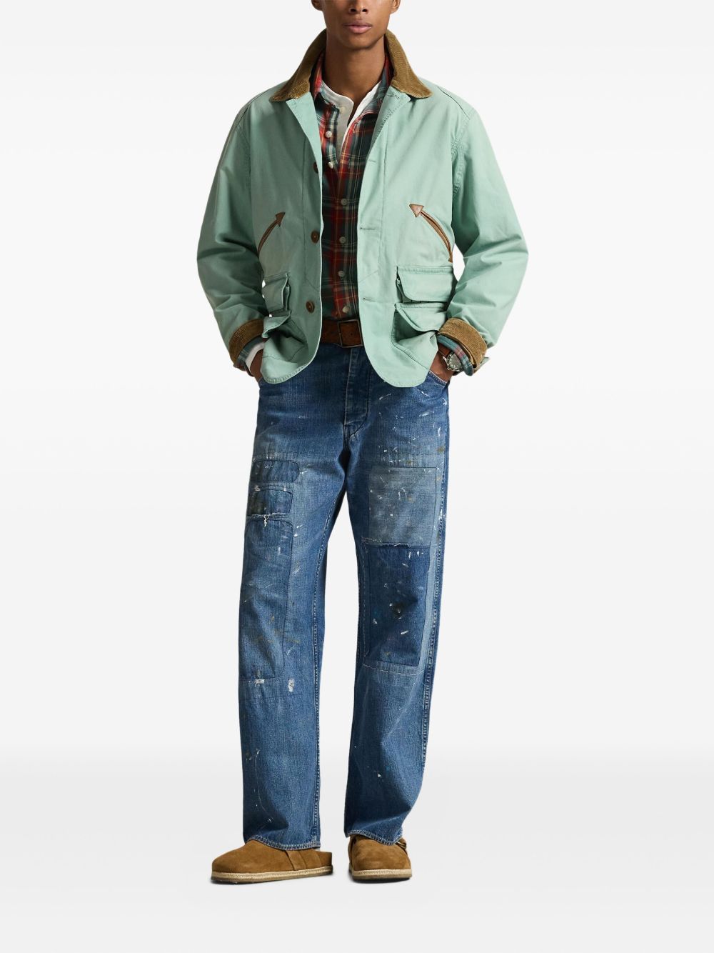 corduroy-collar military jacket