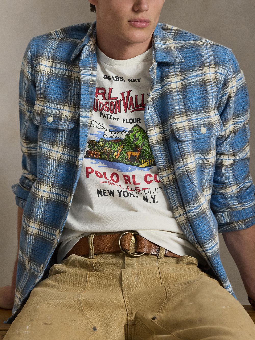 crew-neck printed T-shirt