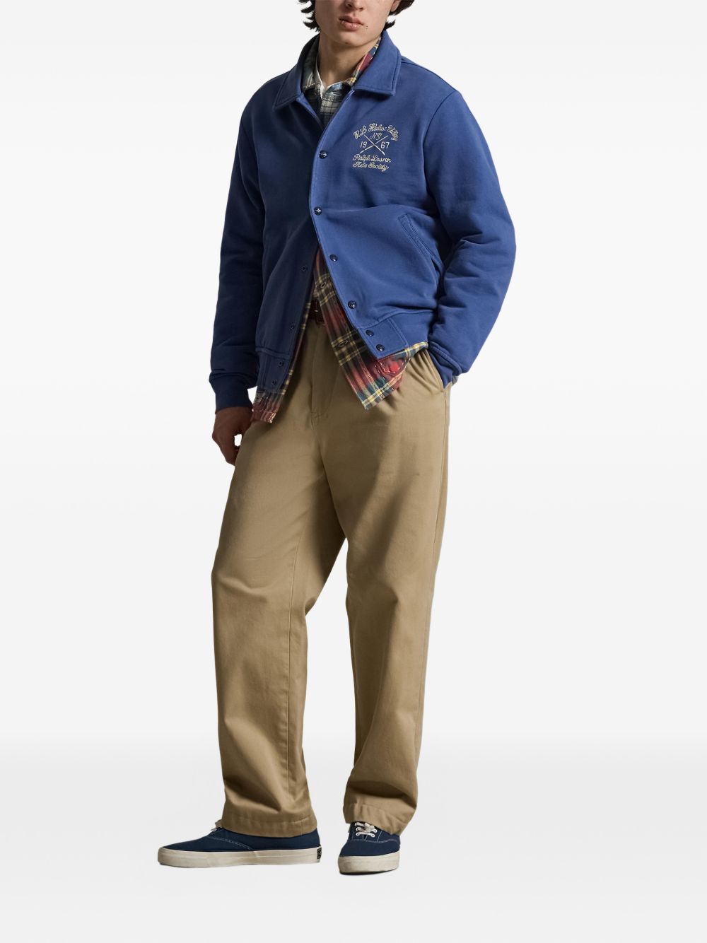 embroidered-detail bomber jacket