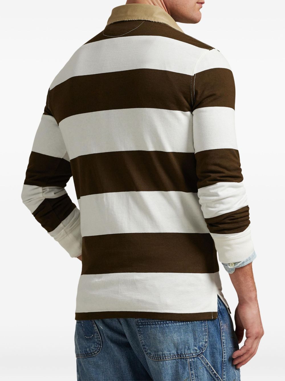 striped-pattern polo shirt