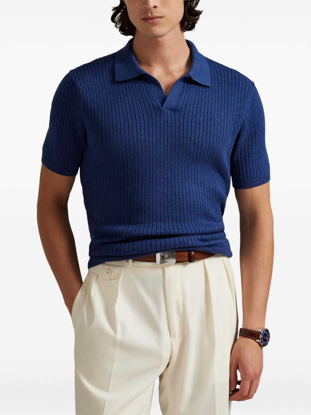 collared ribbed T-shirt
