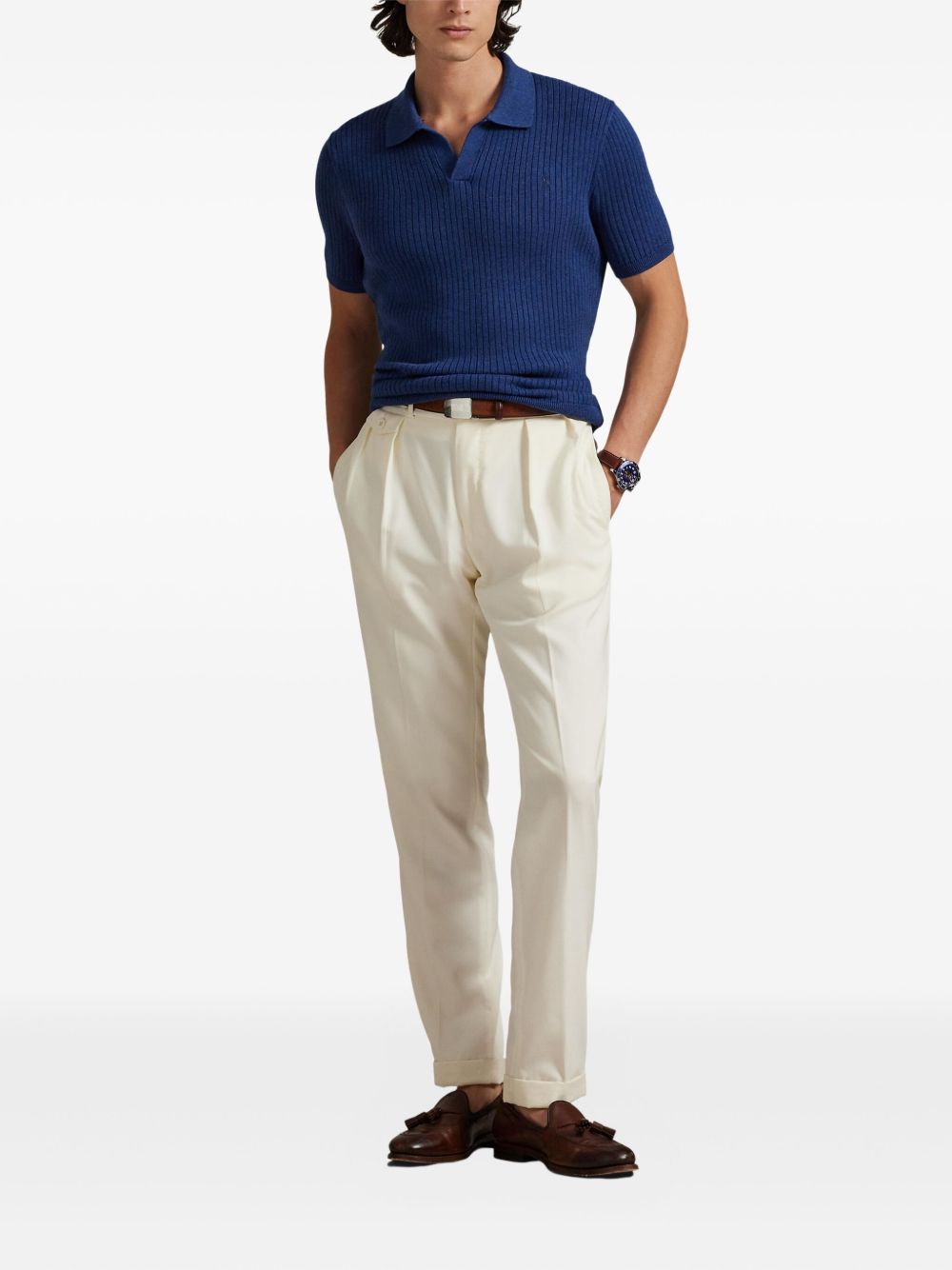 collared ribbed T-shirt