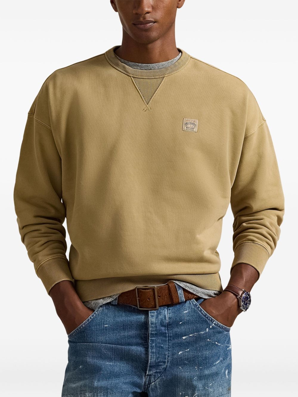 crew-neck long-sleeve sweatshirt
