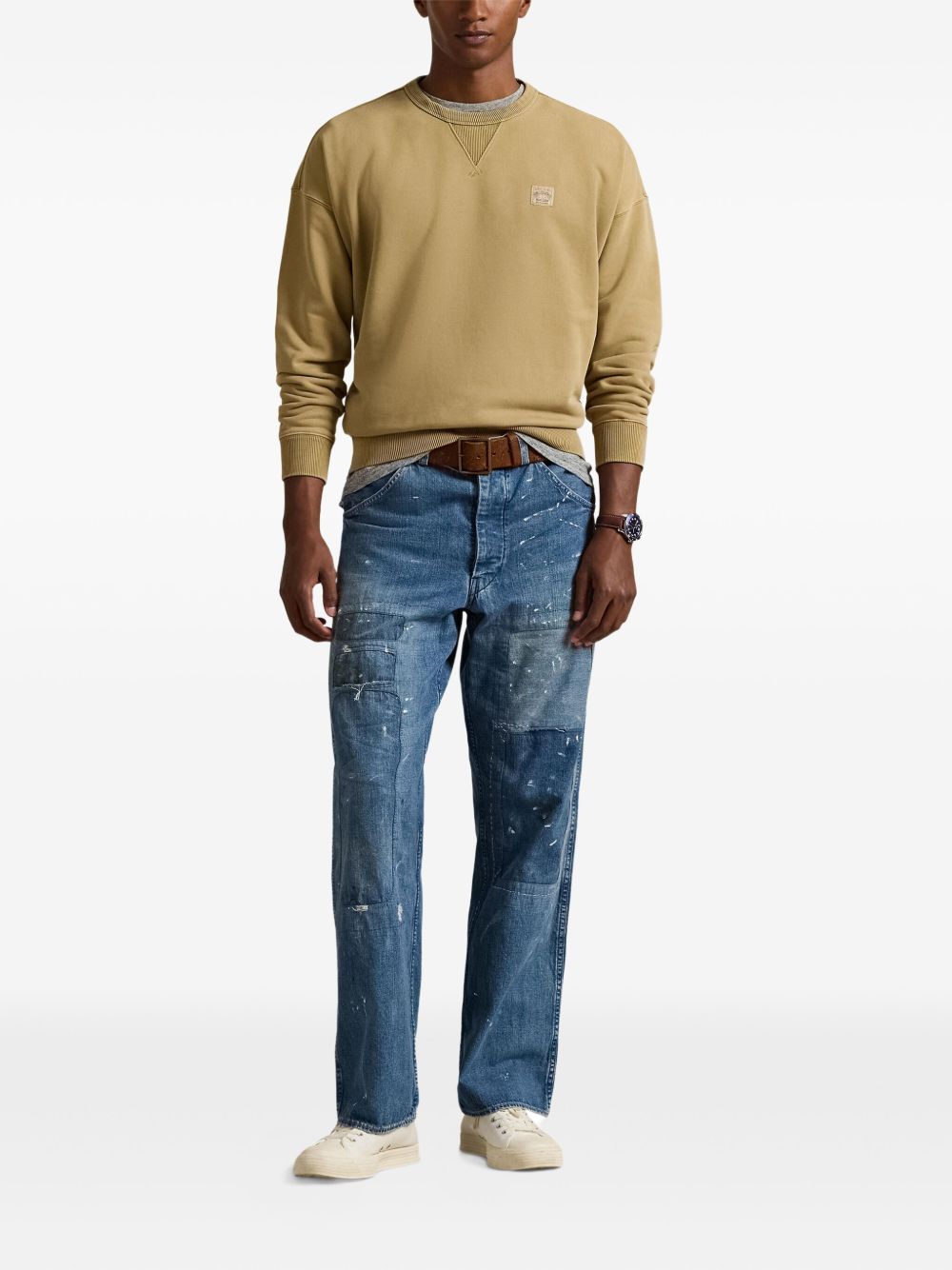 crew-neck long-sleeve sweatshirt