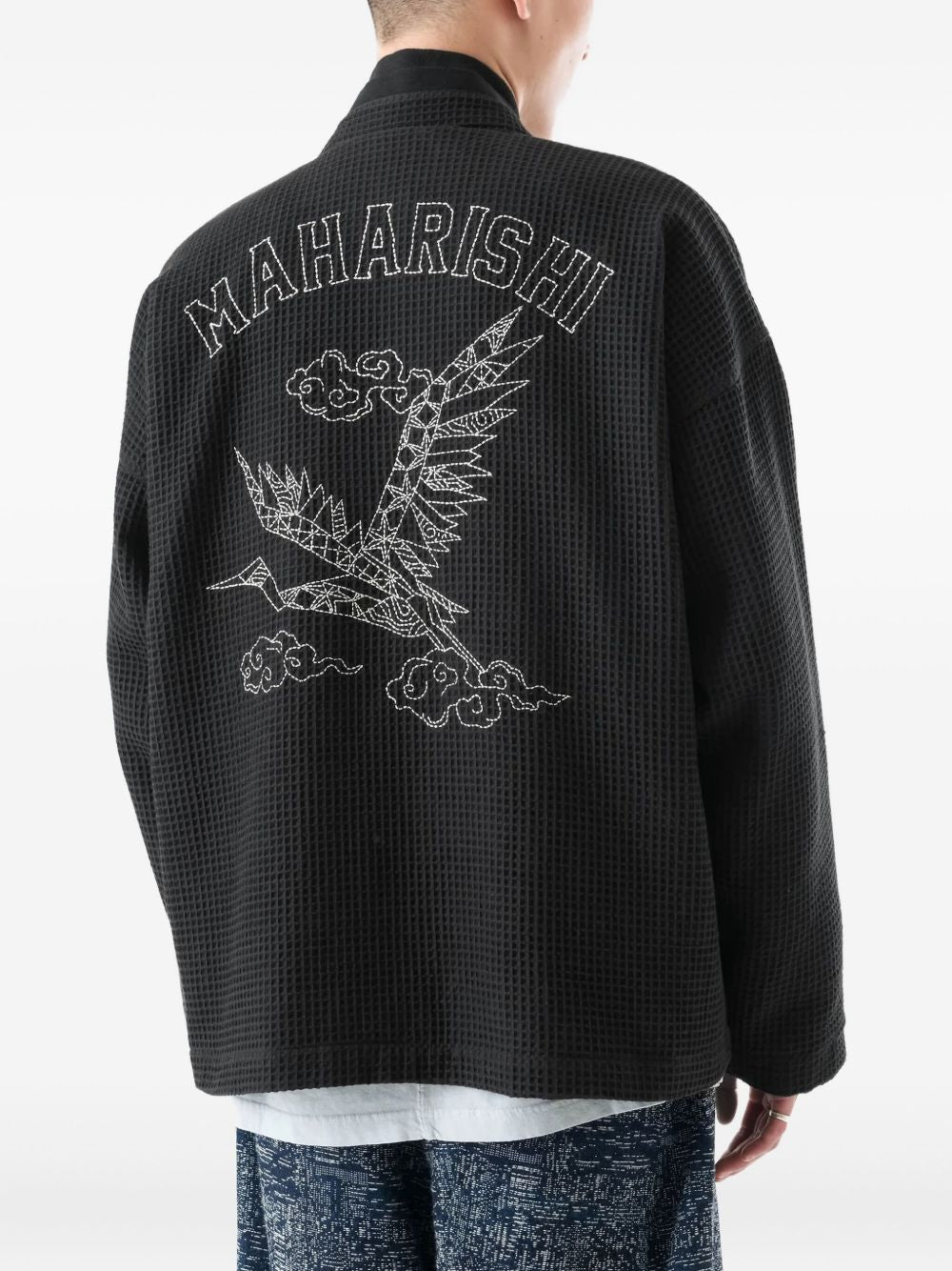 embroidered waffle jacket