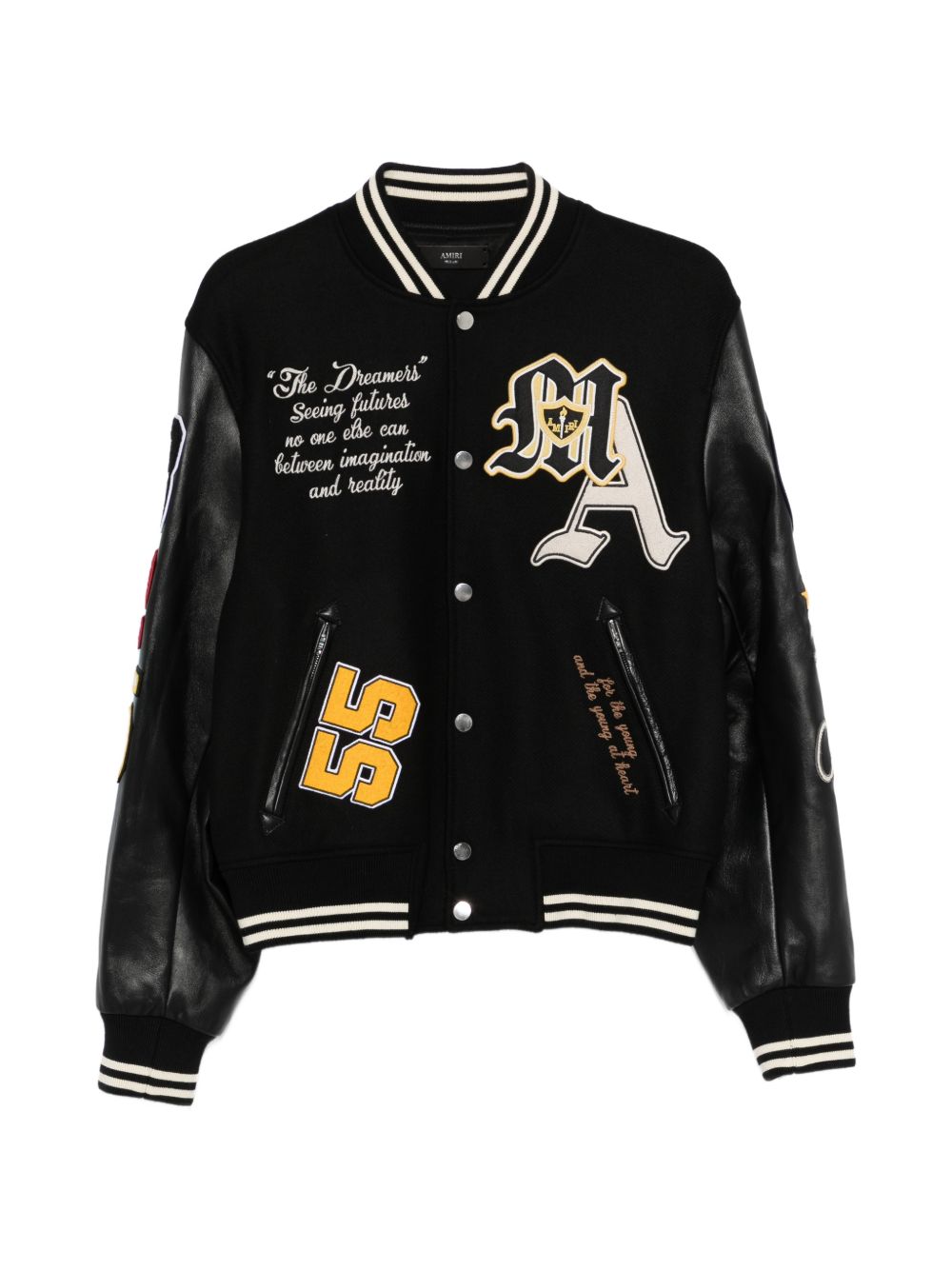 appliqué letter bomber jacket