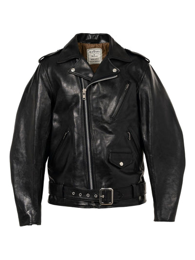 Zip-Up Belted Leather Jacket