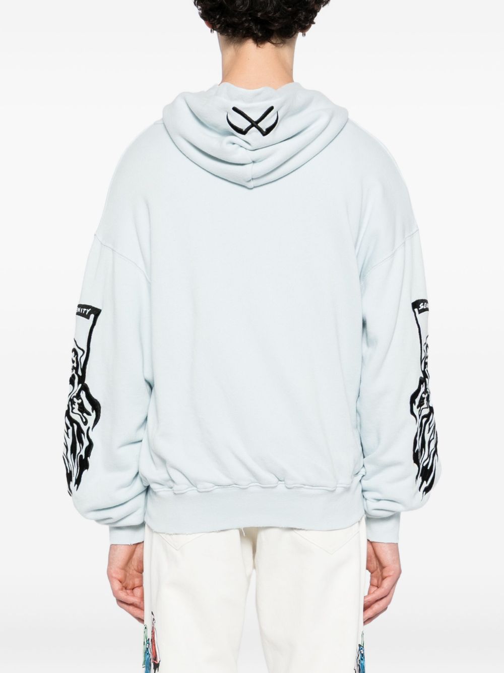graphic-embroidered hoodie