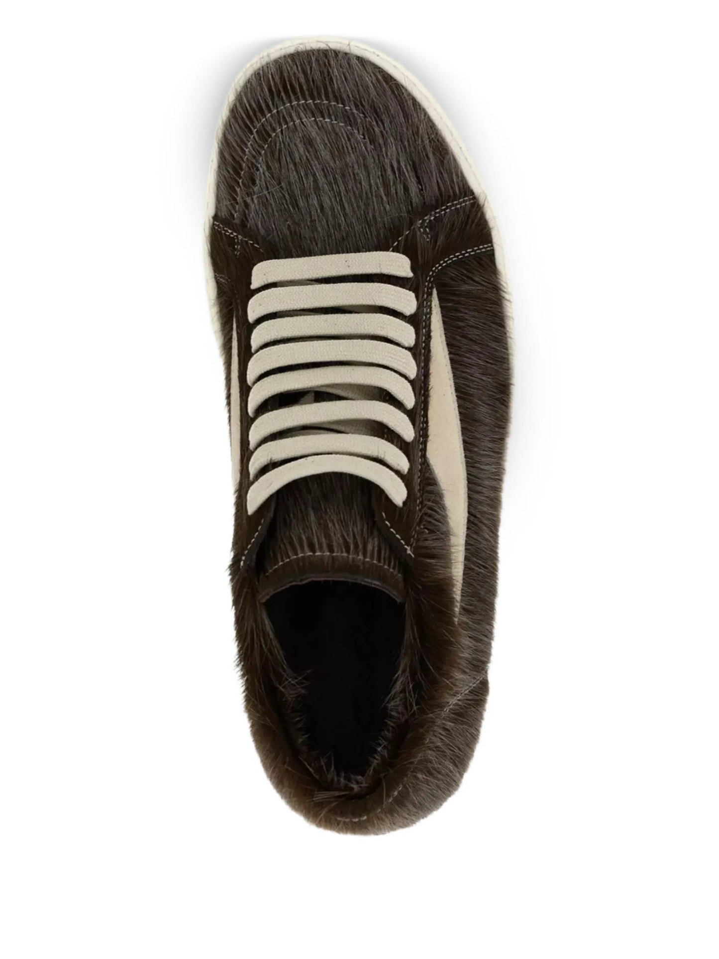 Leather Fur-Appliqué Sneakers