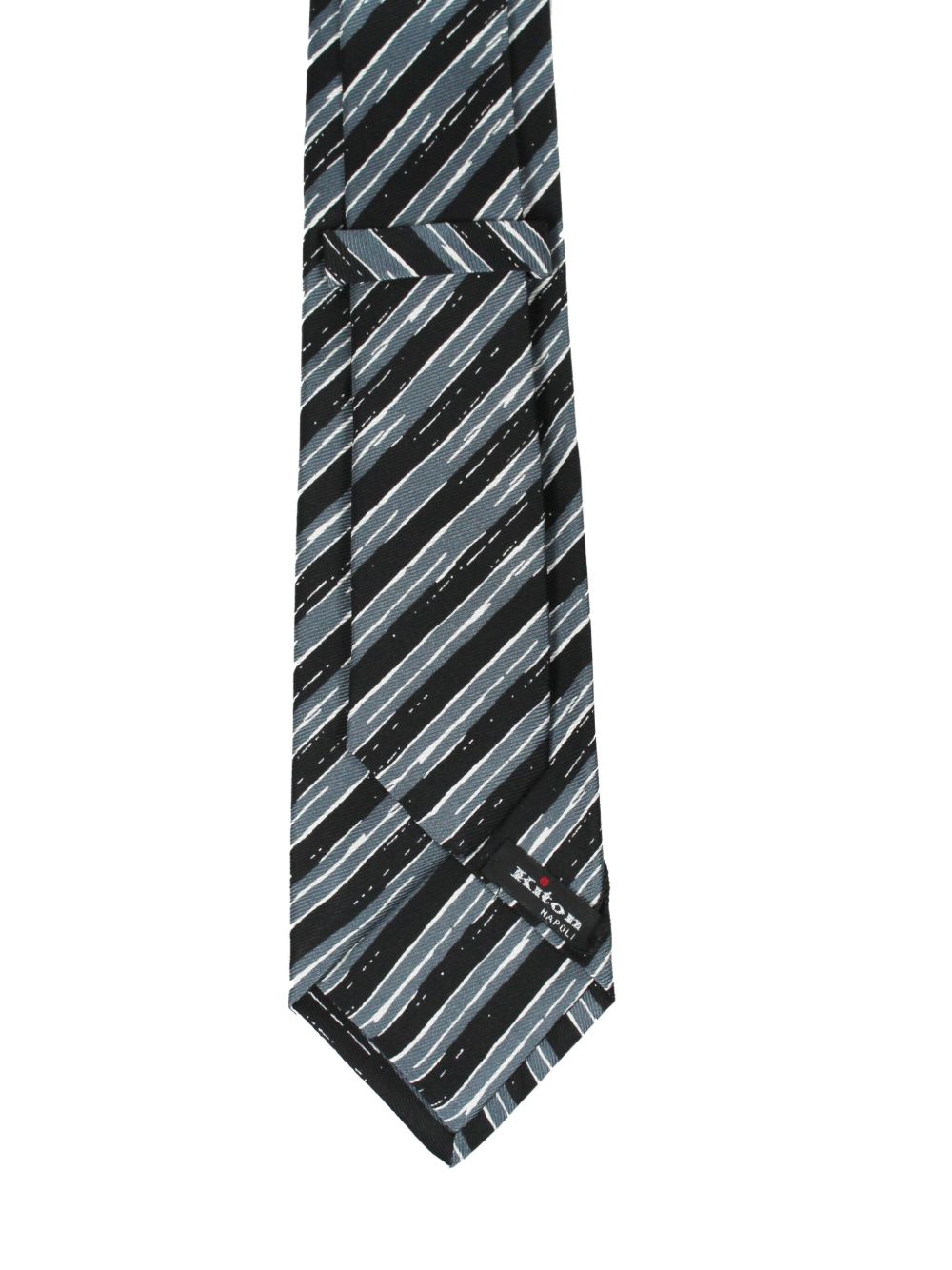 striped-pattern silk tie