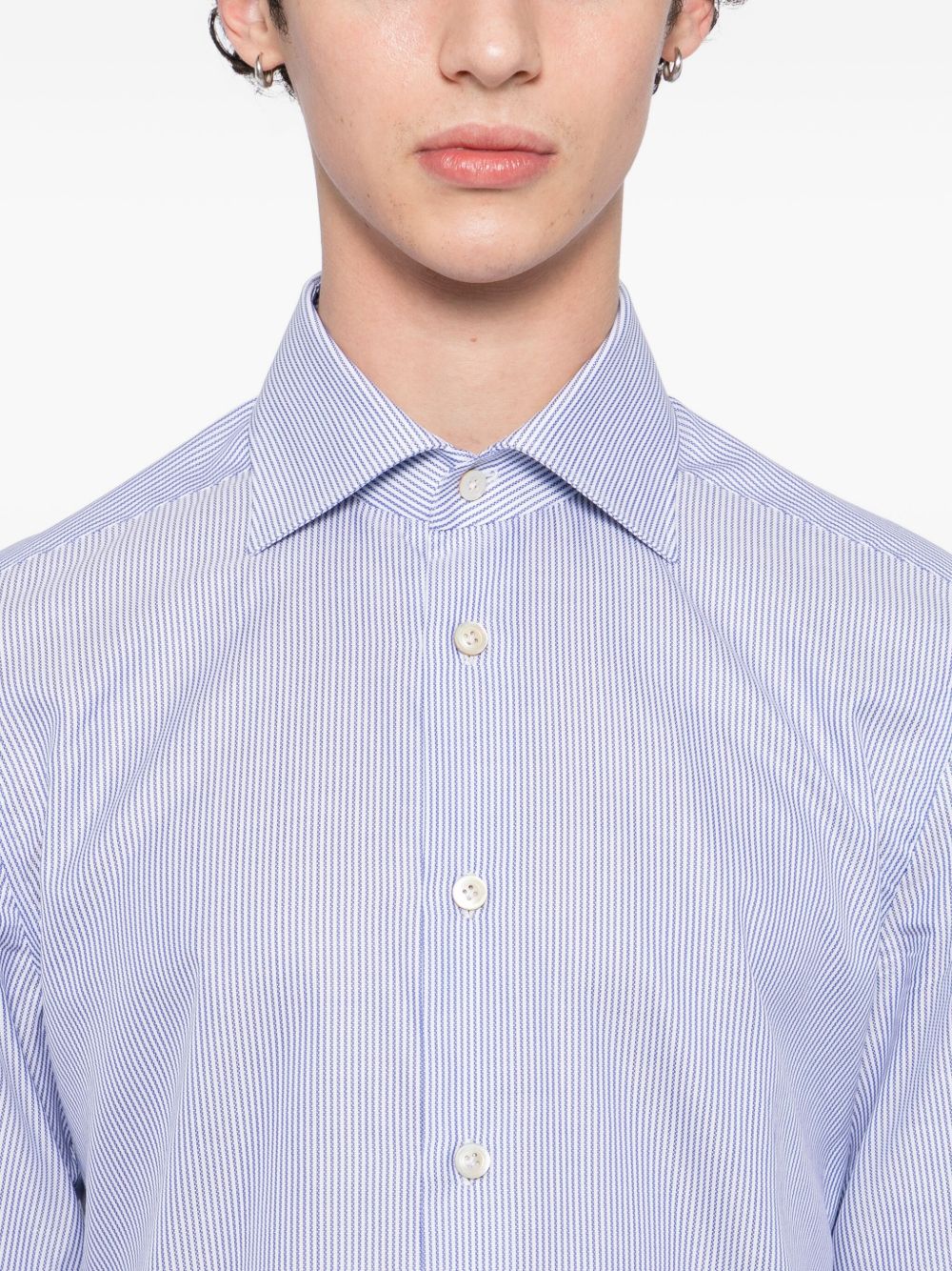 stripe-printed shirt