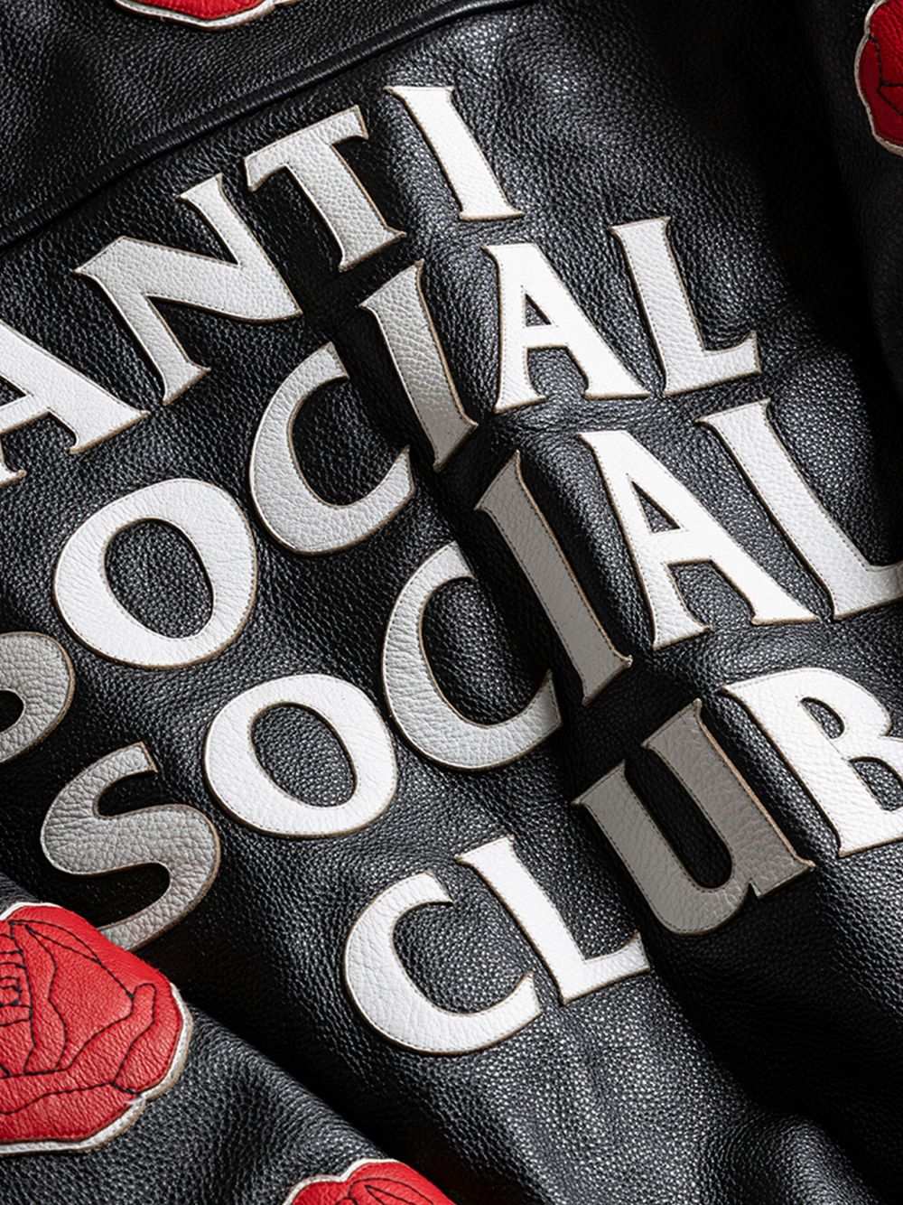 logo-detail leather jacket