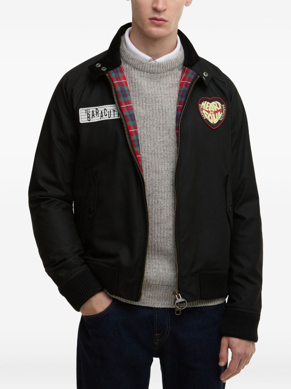 appliqué zip-up jacket
