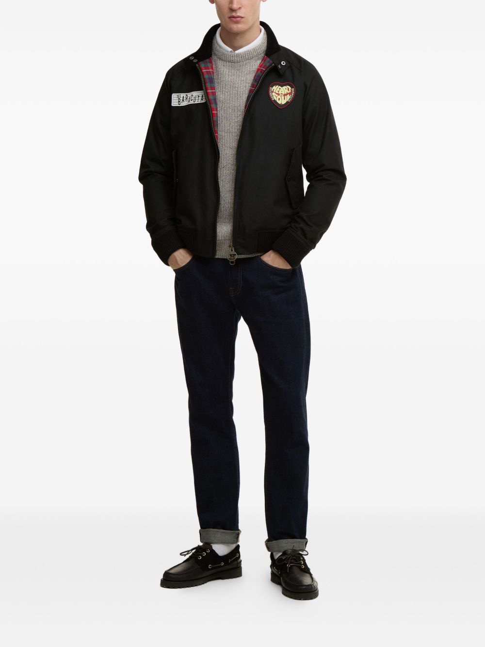 appliqué zip-up jacket