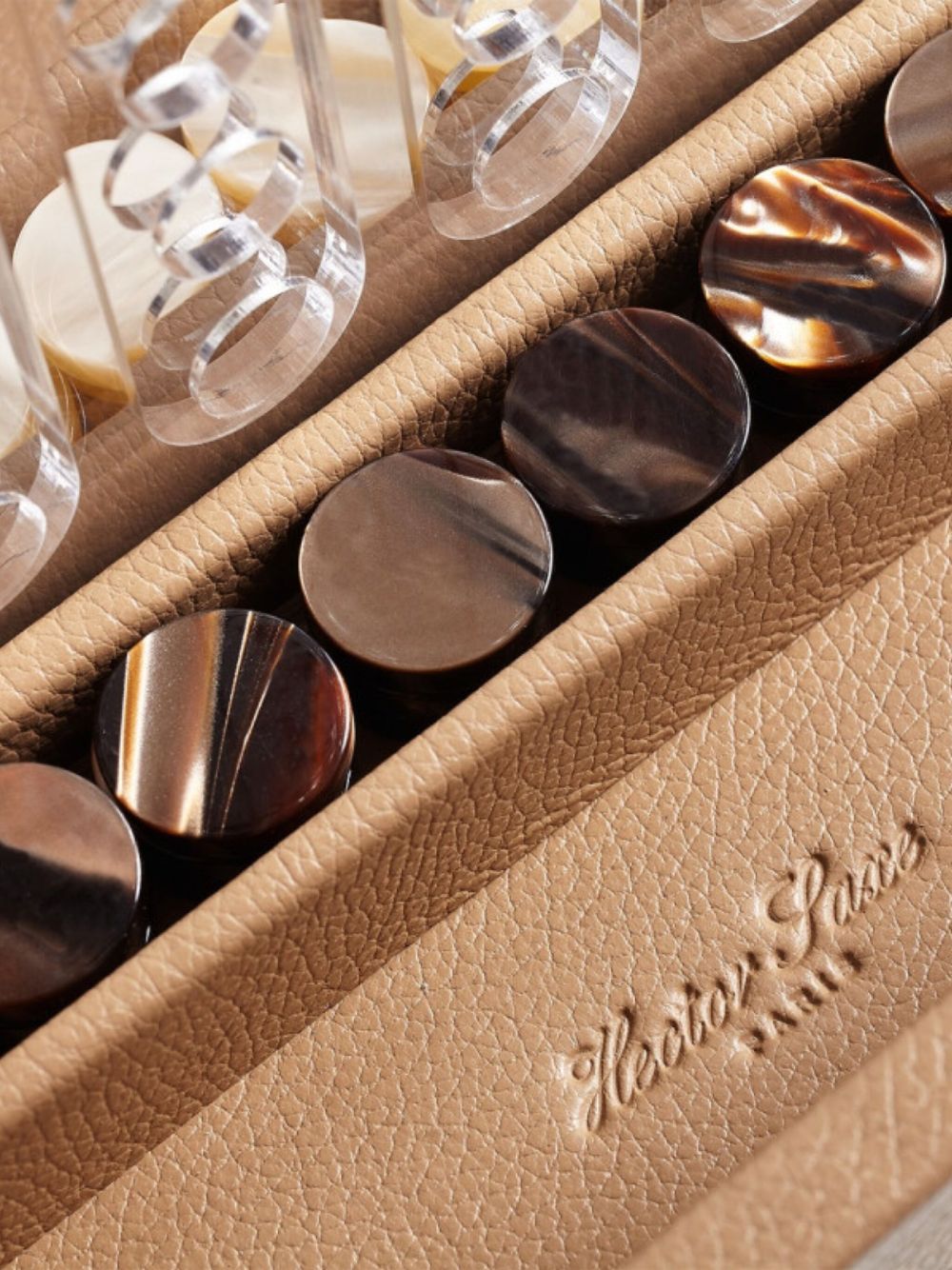 Four In a Row leather game set