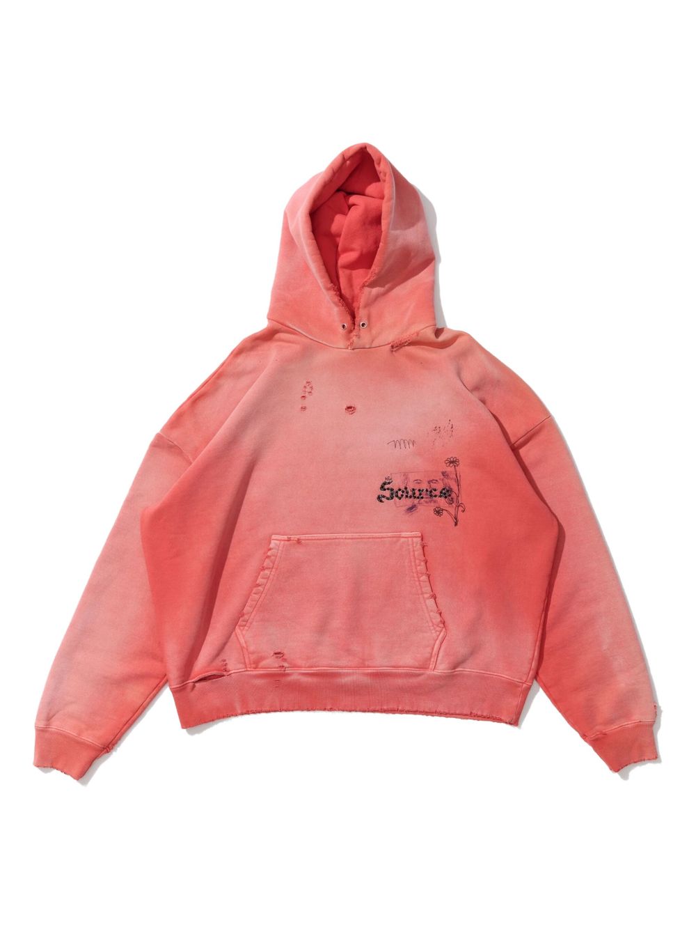 distressed graphic hoodie