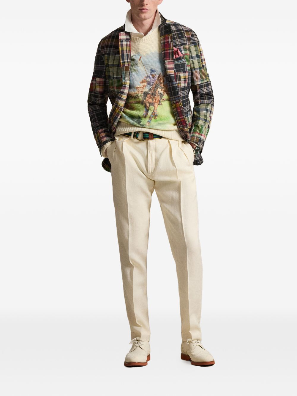 printed crew neck sweater