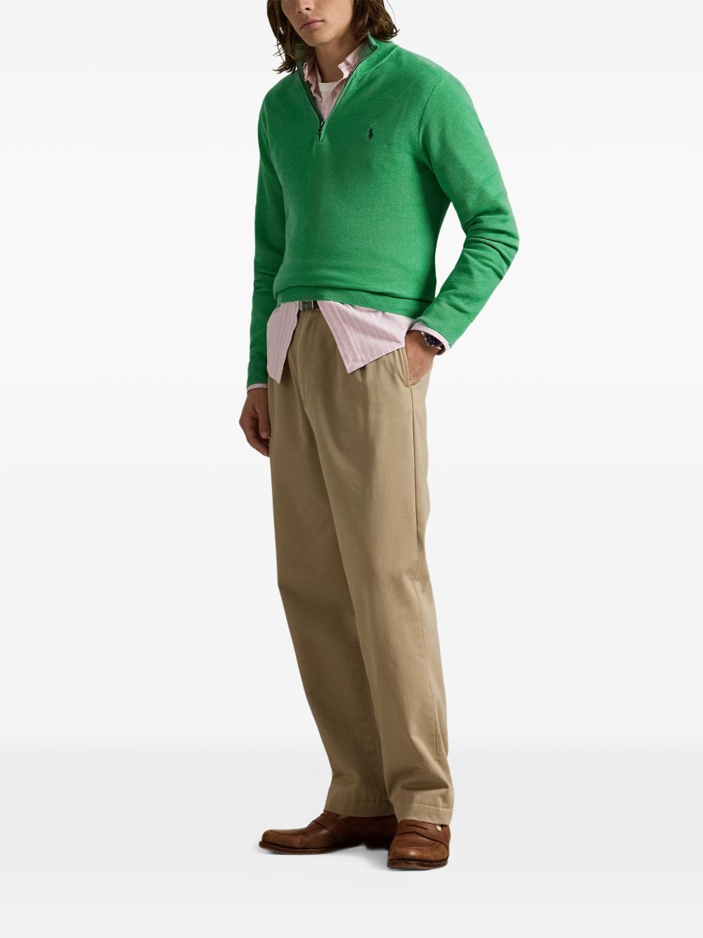 quarter-zip cotton sweater