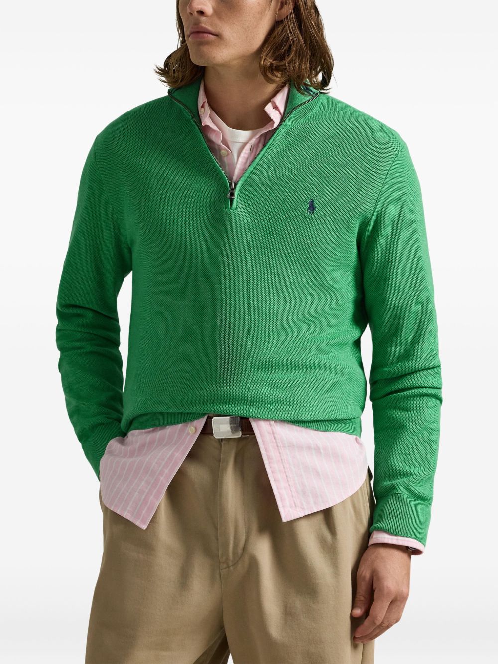 quarter-zip cotton sweater