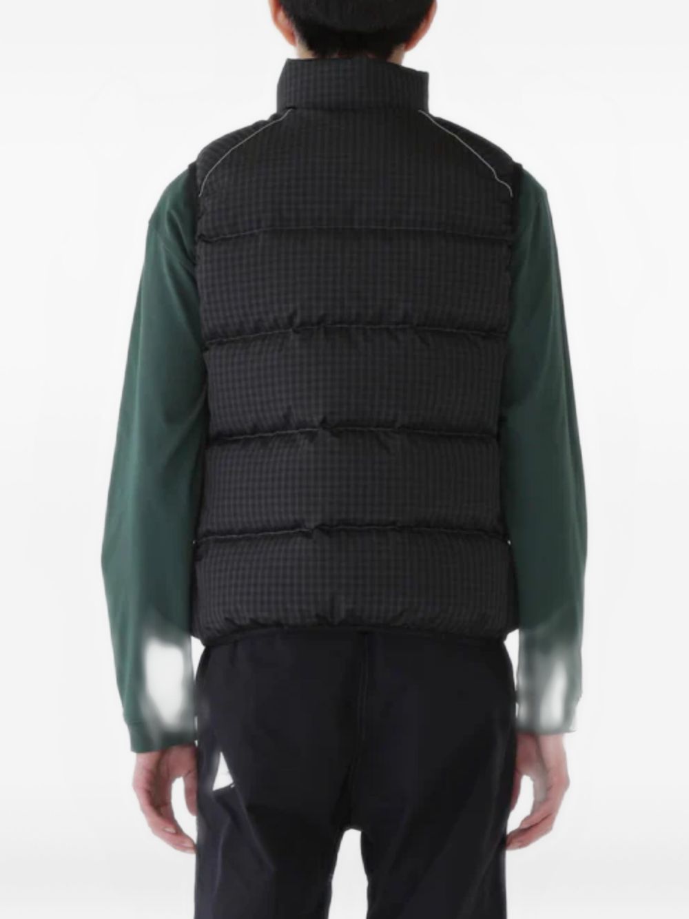 gadded gingham-pattern gilet