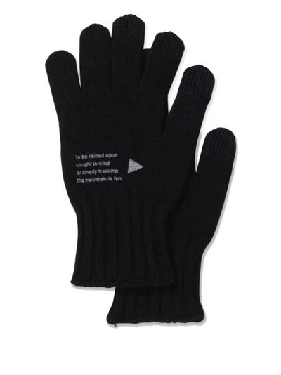 Text-Print Wool Gloves