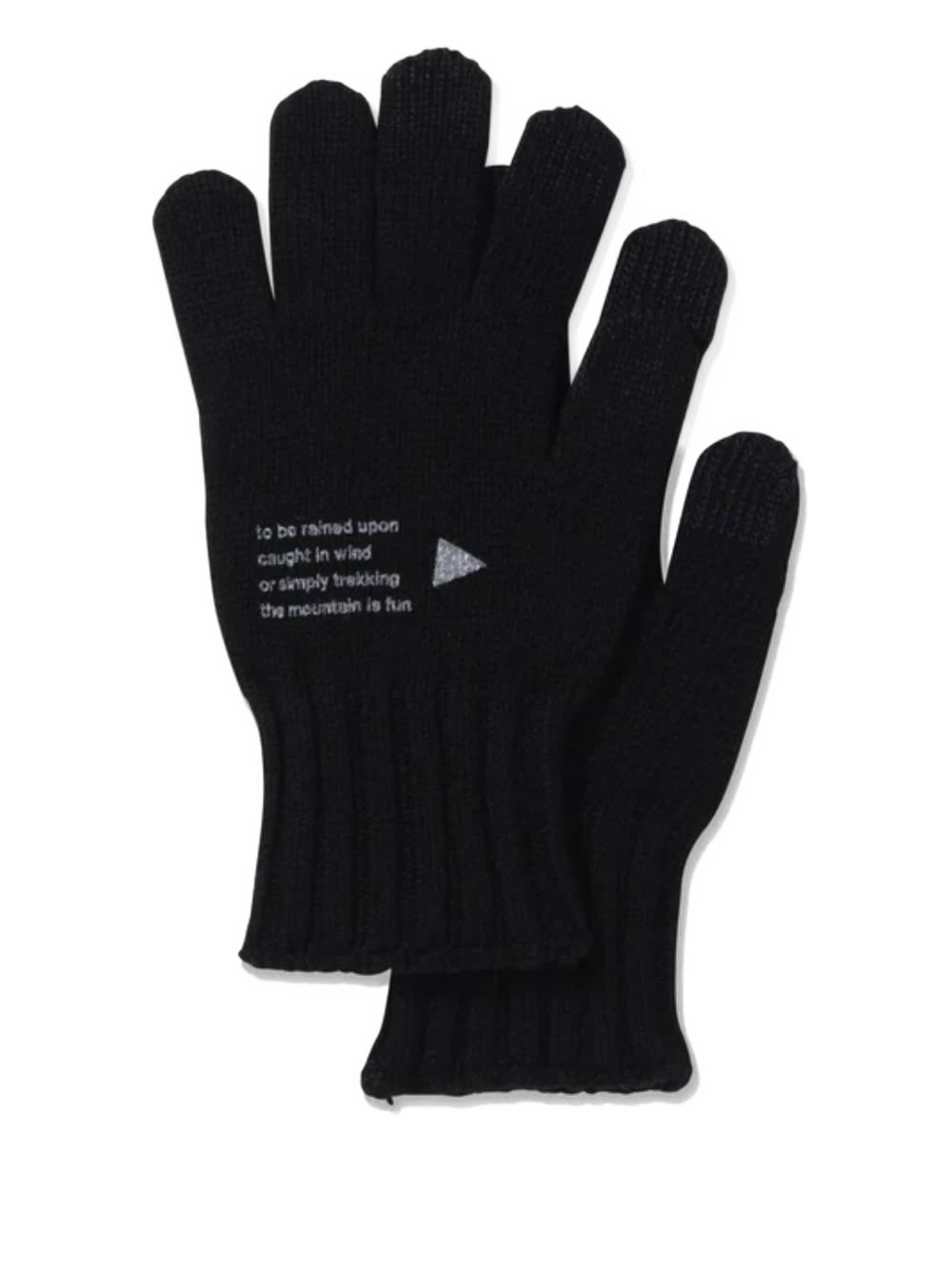 text-print wool gloves