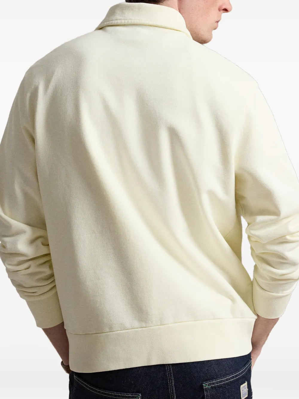 quarter-zip logo-embroidered polo shirt