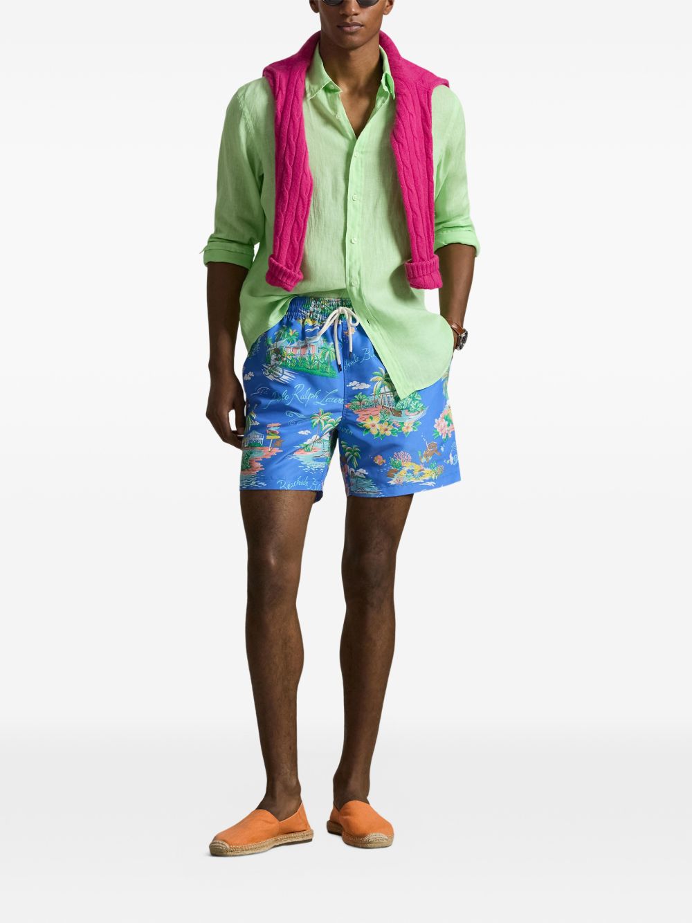 Traveler print swim shorts