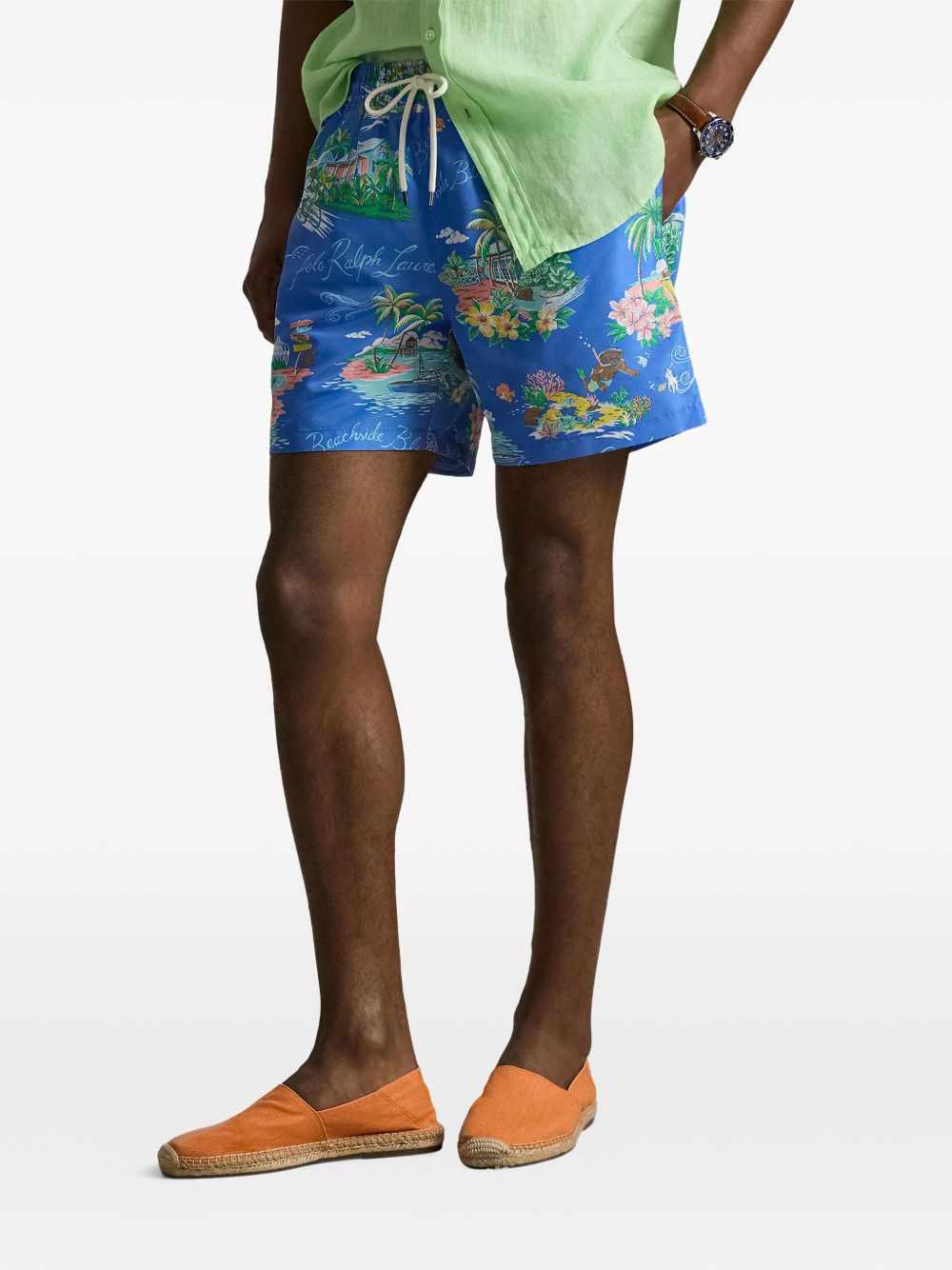 Traveler print swim shorts