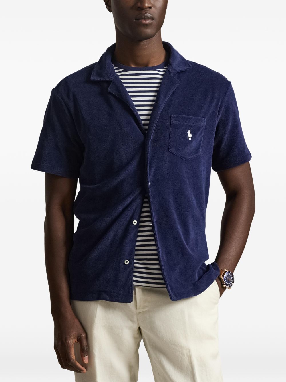 logo-embroidered shirt