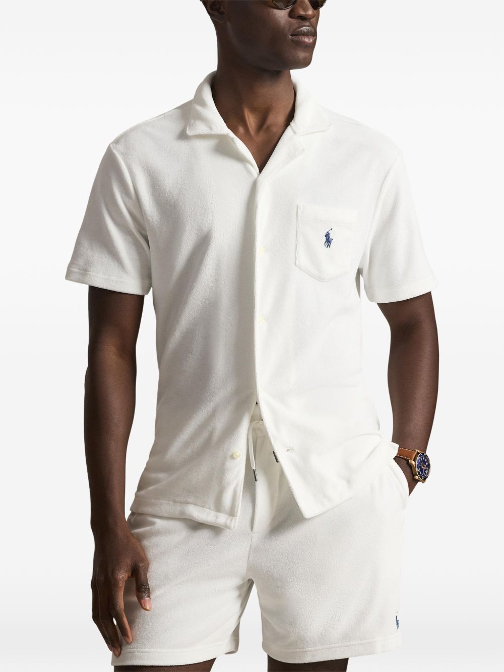 logo-embroidered shirt