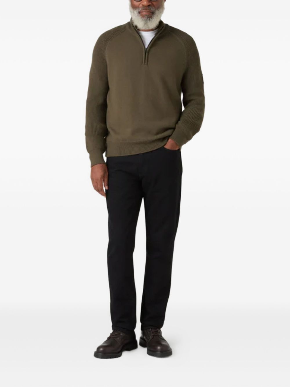 zip raglan sleeve knitwear