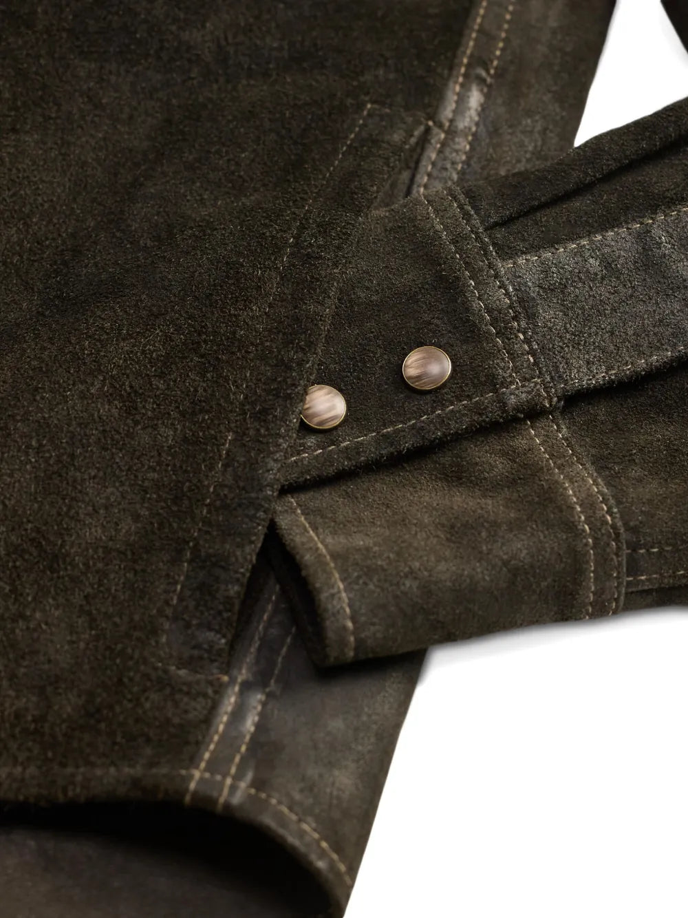 press-stud leather overshirt