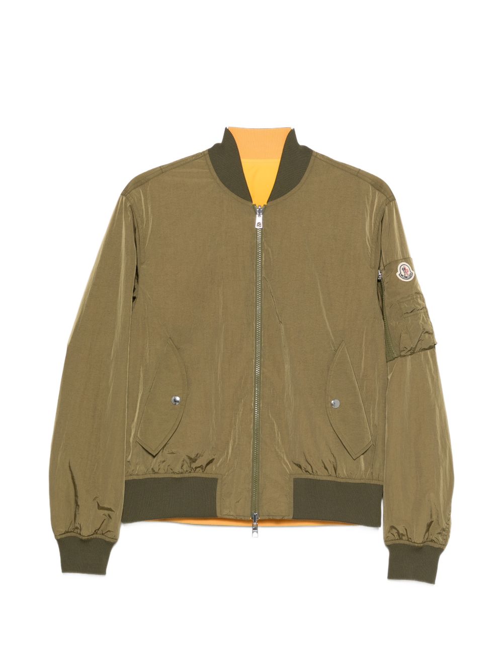 reversible logo-patch bomber jacket