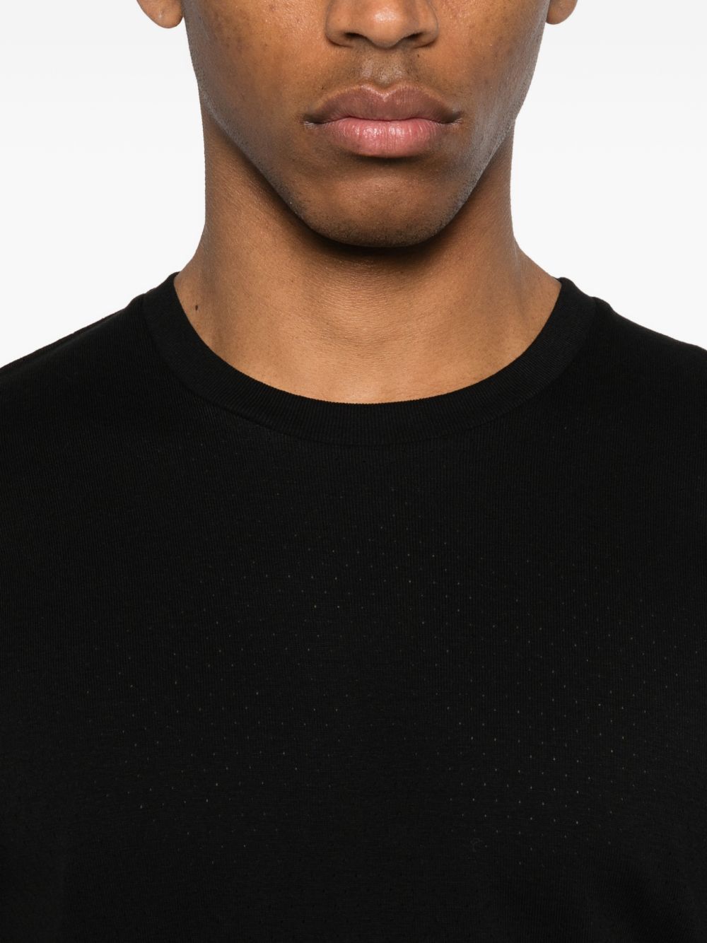 perforated crew-neck T-shirt