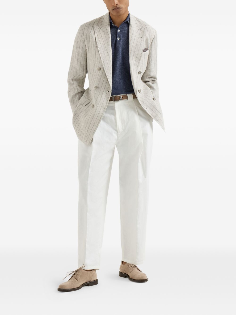 long-sleeve button-fastening polo shirt