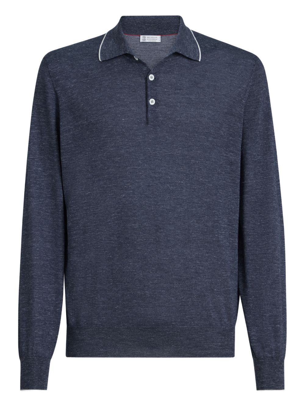 long-sleeve button-fastening polo shirt