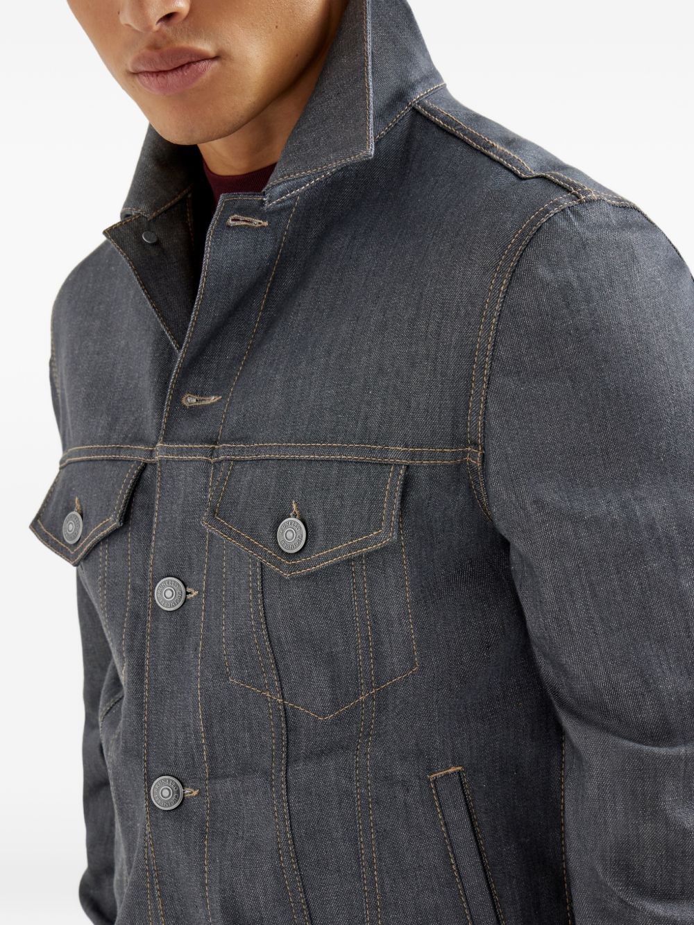 chest-pocket denim jacket