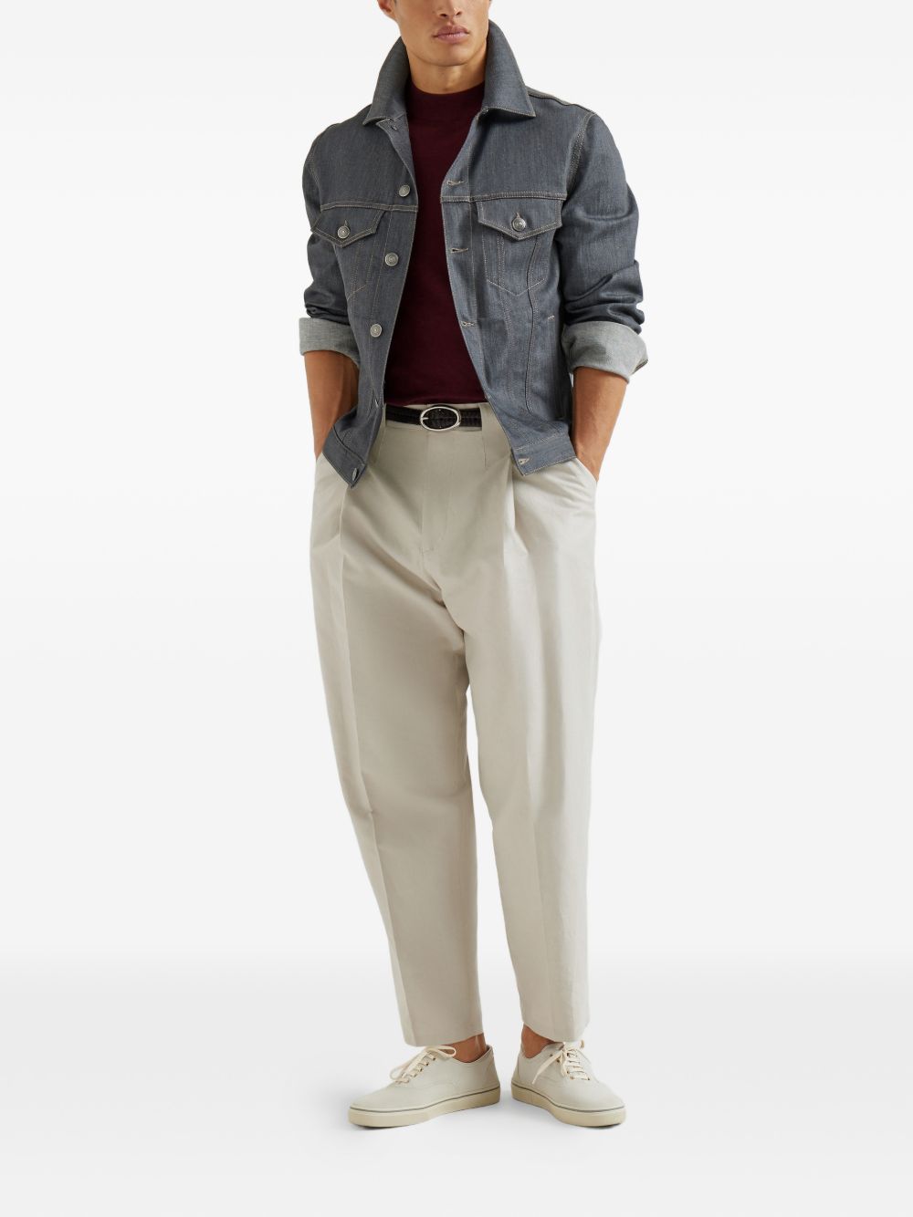 chest-pocket denim jacket
