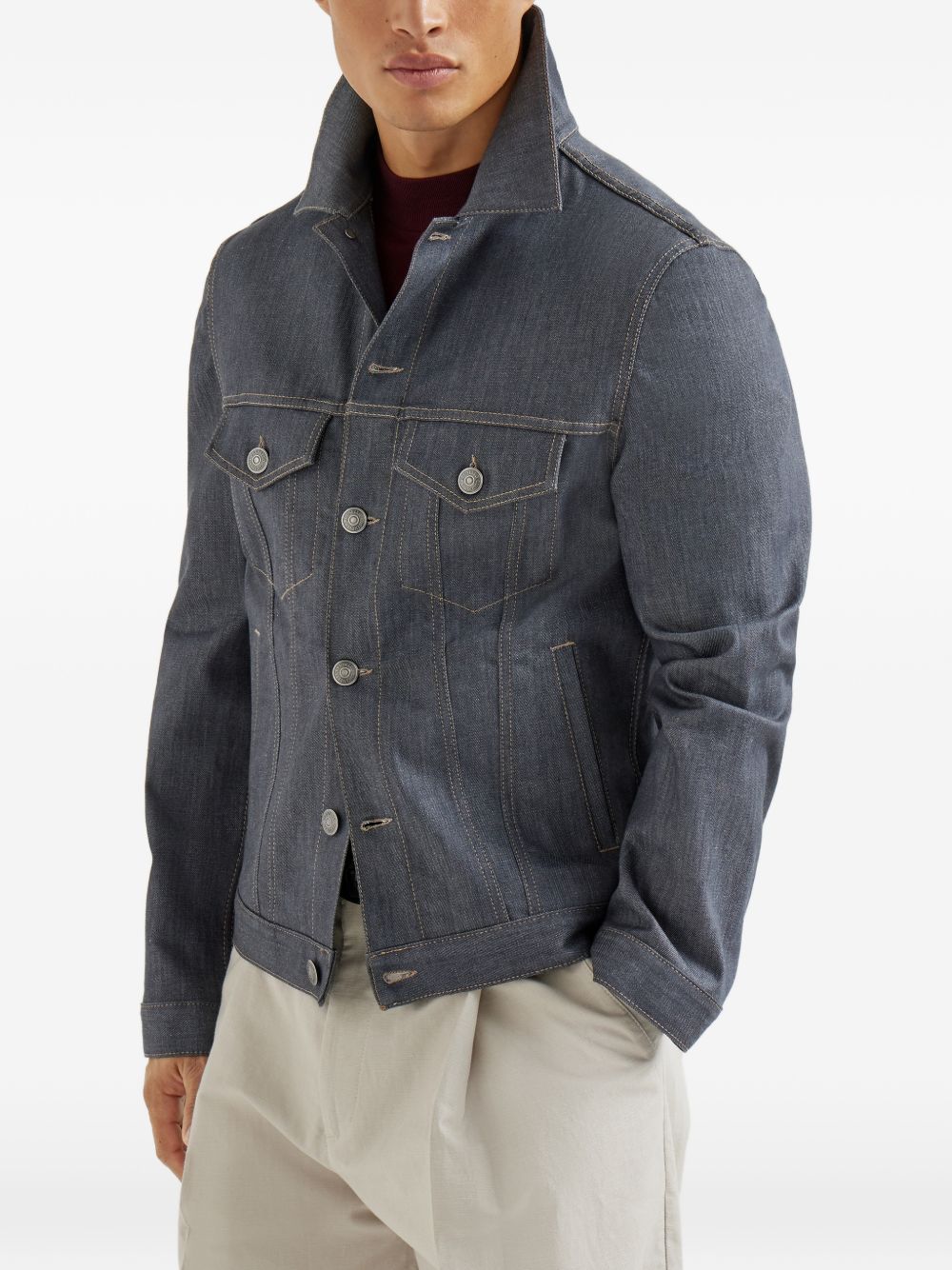 chest-pocket denim jacket