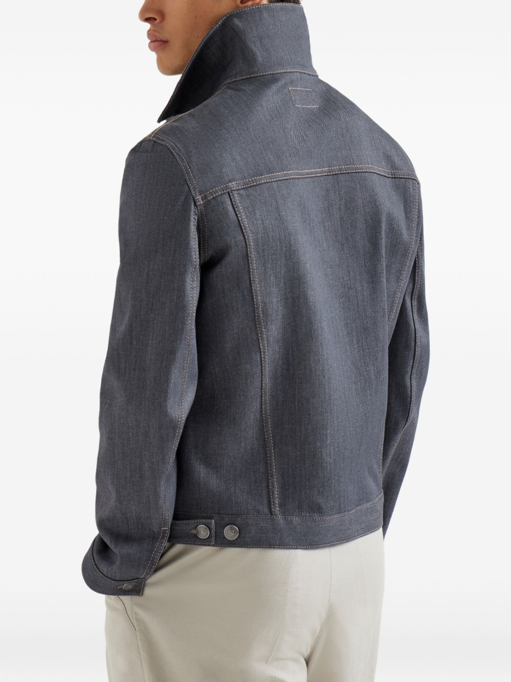 chest-pocket denim jacket