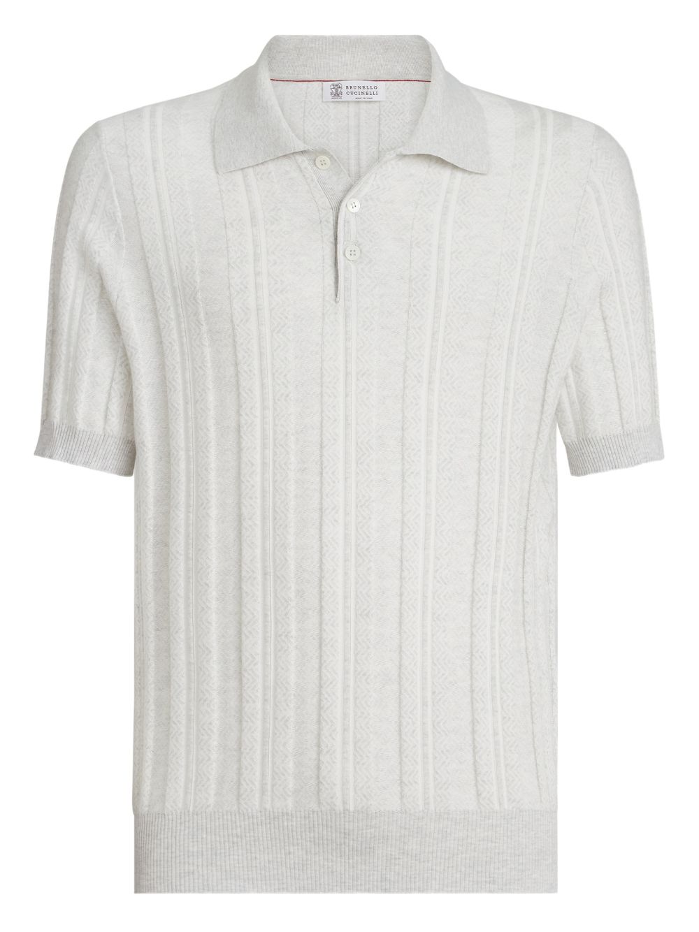 ribbed knit polo shirt