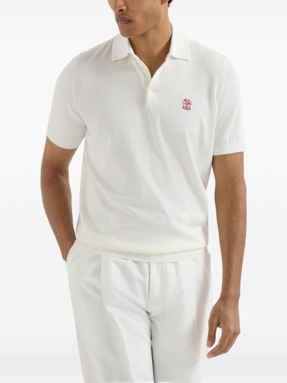 butoon-fastening logo-detail polo shirt