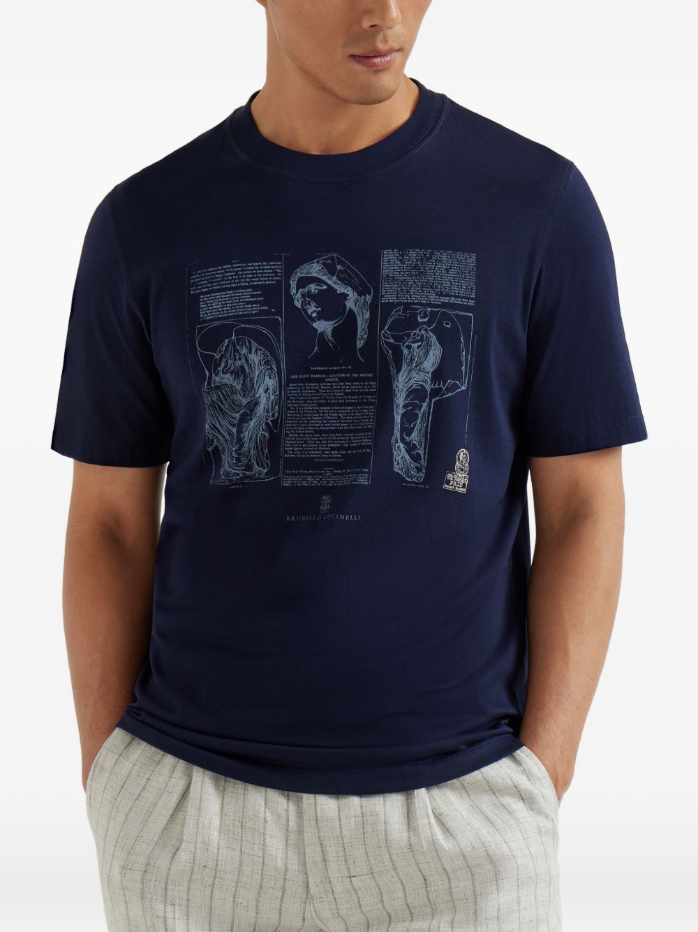 crew-neck graphic-print T-shirt