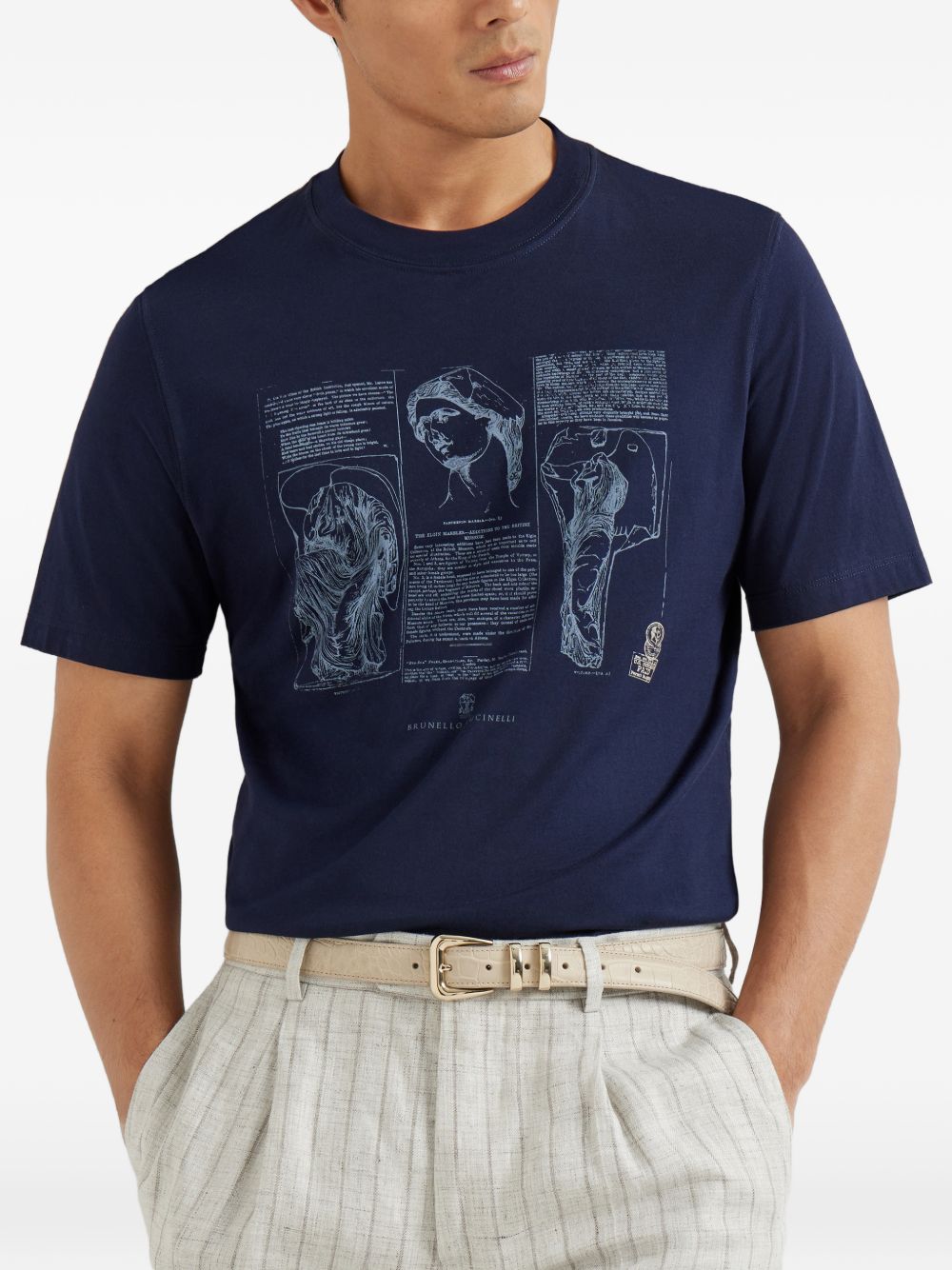 crew-neck graphic-print T-shirt