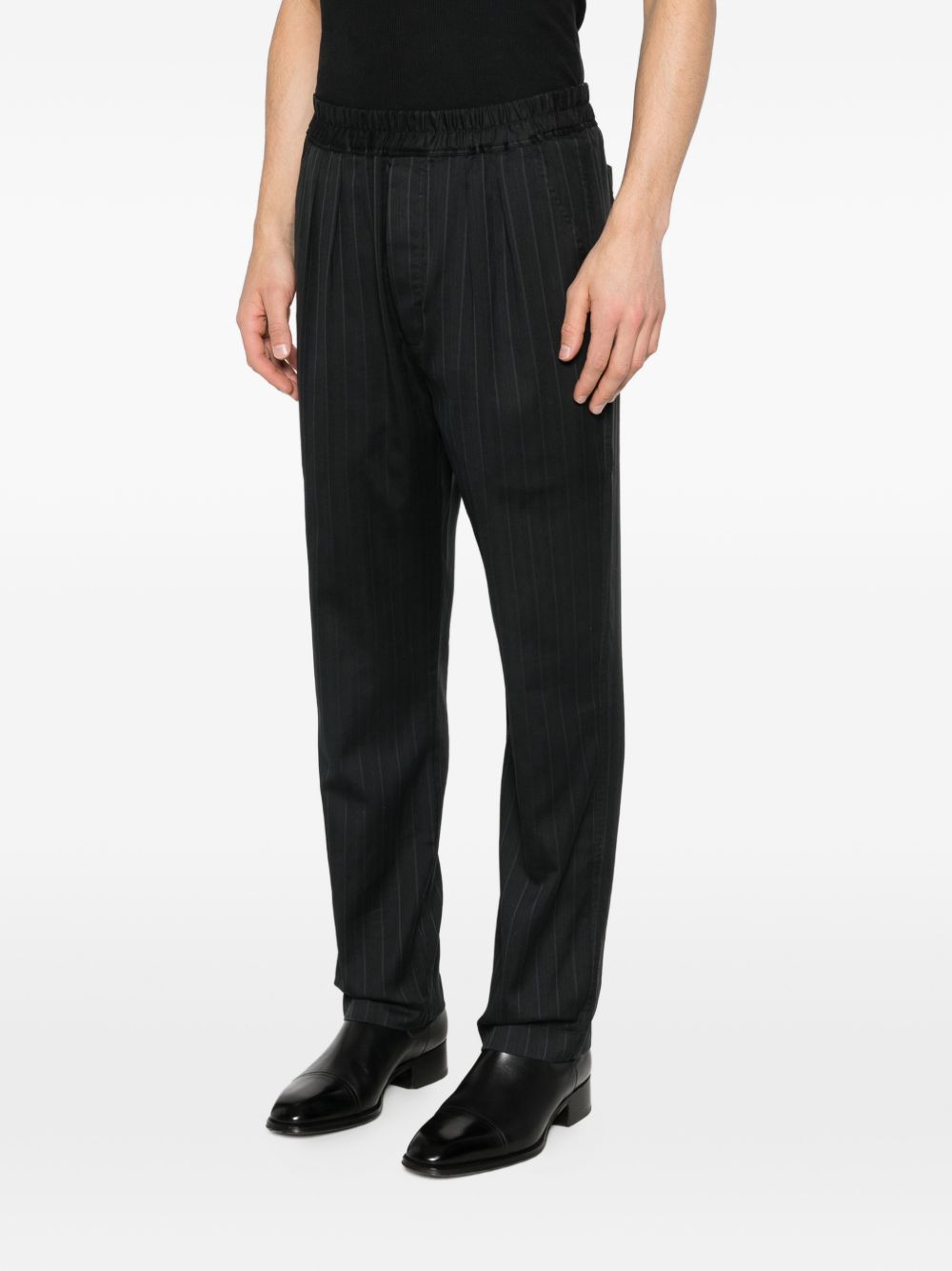 pinstripe elasticated trousers