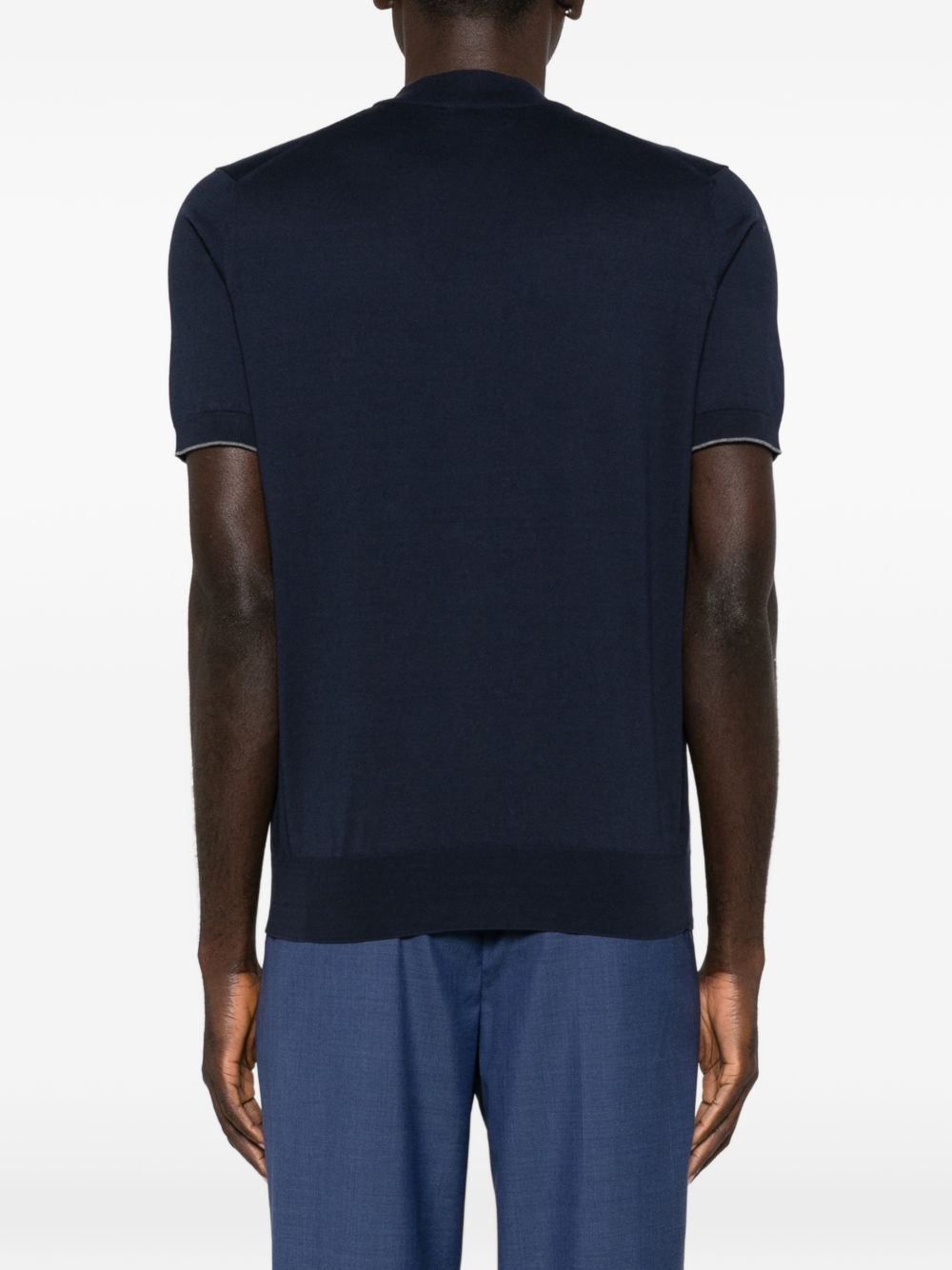 embroidered-logo knitted T-shirt 